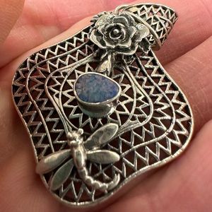 Blue opal pendant